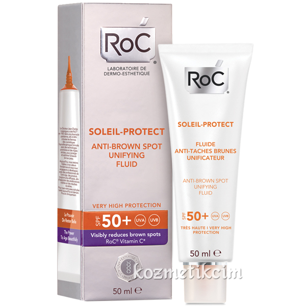 RoC Soleil Protect Kahverengi Lekelere Karşı Güneş Korumalı Likit Yüz Nemlendiricisi SPF 50+