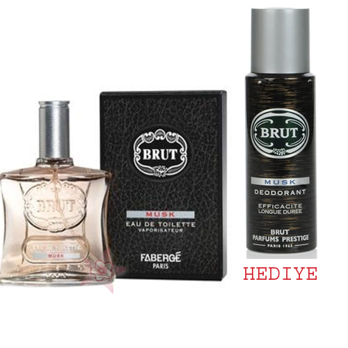 Brut Musk Edt 100ml Erkek Parfümü- Deo Sprey 200 ml Hediye 