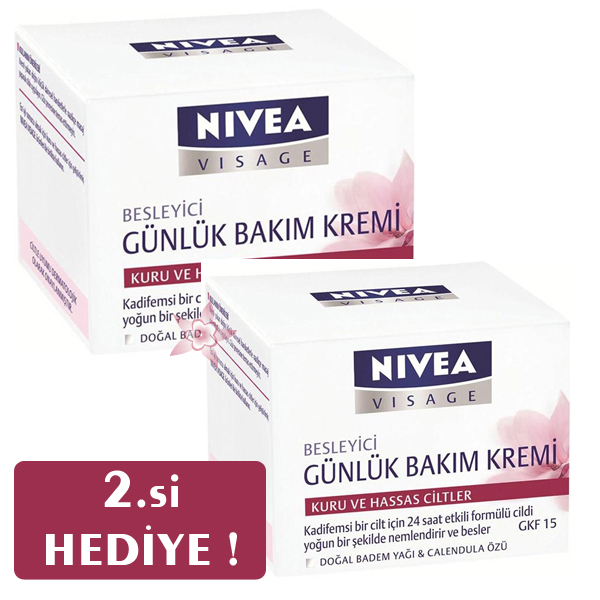 Nivea Besleyici Günlük Bakım Kremi -Kuru ve Hassas Ciltler İçin 2.si HEDİYE