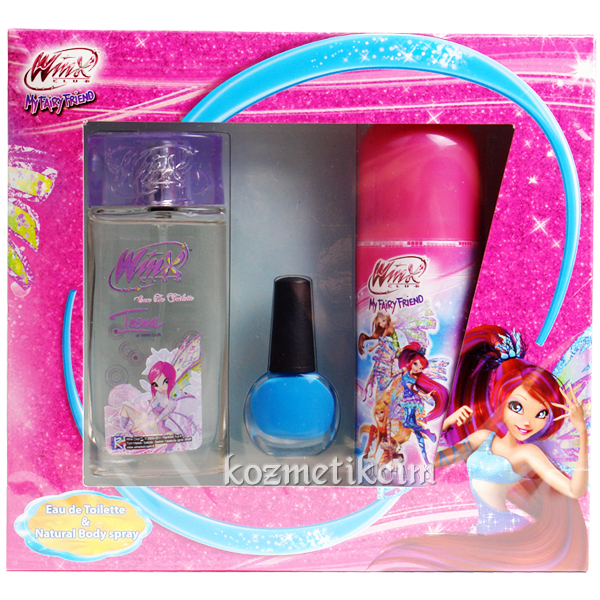 Winx Club Teena Edt 50 ml Çocuk Parfüm Seti Doğal Saç Sprey ve Ojeli