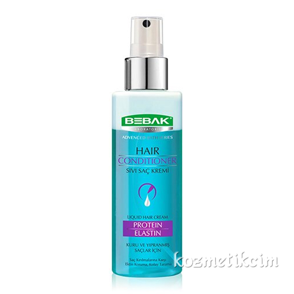 Bebak Sıvı Saç Kremi Protein Elastin Kuru ve Yıpranmış Saçlar İçin