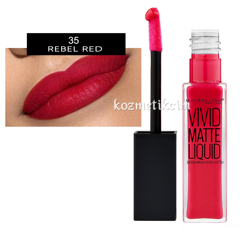 Maybelline Vivid Matte Liquid Ruj 35 Rebel Red