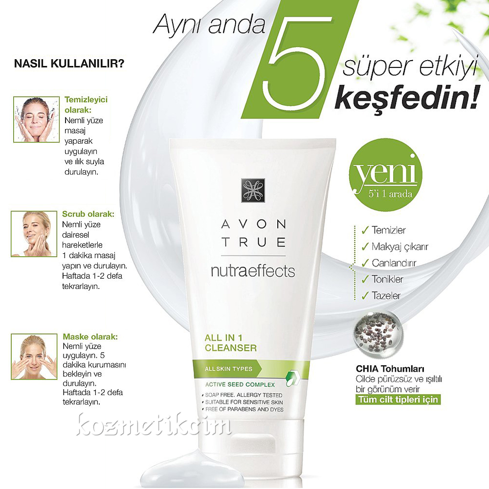 AVON Nutra Effects 5i 1 arada Yüz Temizleyici