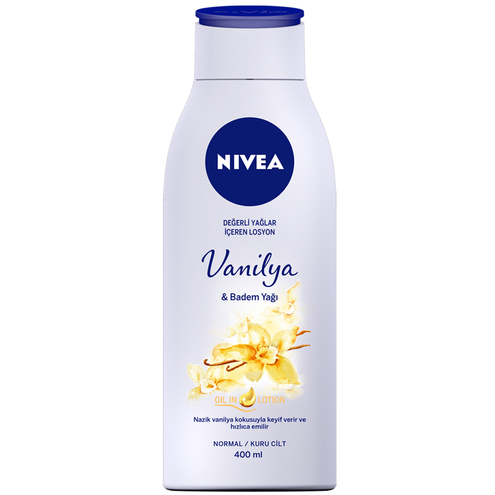 Nivea Değerli Yağlar İçeren Losyon Vanilya ve Badem Yağı Pompalı 400 ml