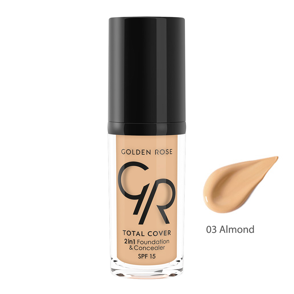 Golden Rose TOTAL COVER 2in1 Foundation & Concealer 03 Almond