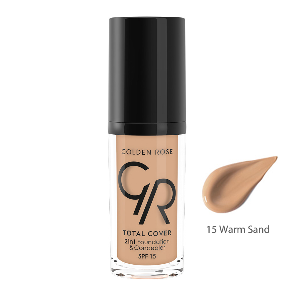 Golden Rose TOTAL COVER 2in1 Foundation & Concealer 15 Warm Sand