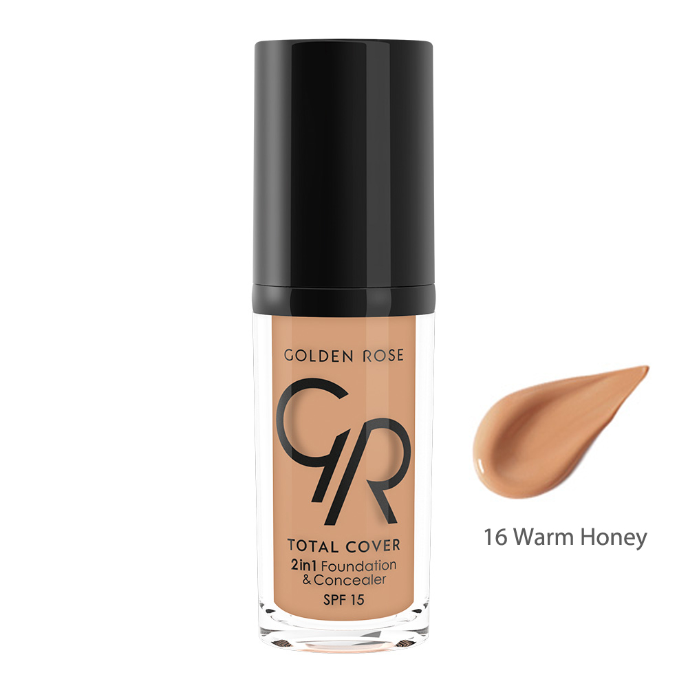 Golden Rose TOTAL COVER 2in1 Foundation & Concealer 16 Warm Honey