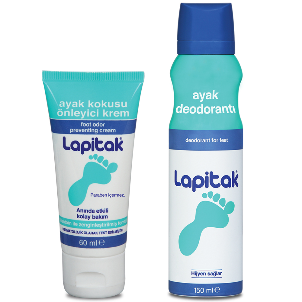 Lapitak Ayak Kokusu Önleyici Krem 60 ml +Ayak Deodorantı 150 ml Set
