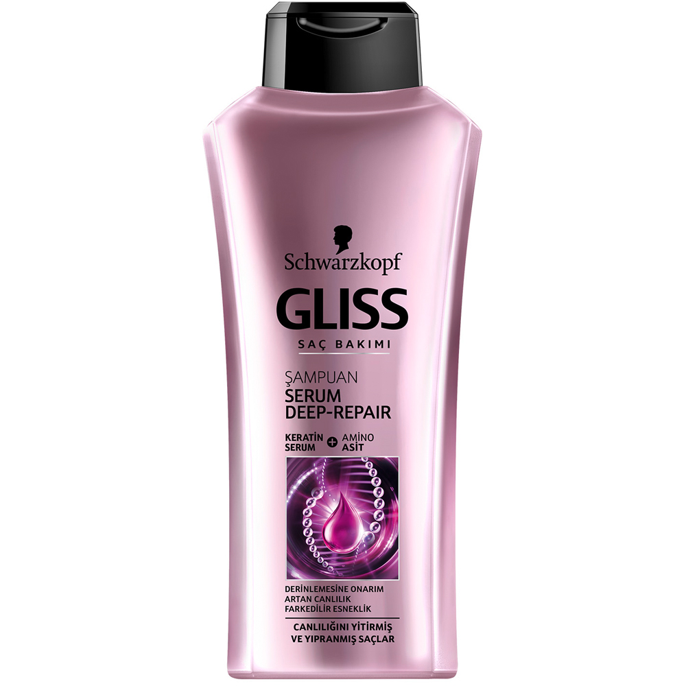 Schwarzkopf Gliss Serum Deep-Repair Canlılığını Yitirmiş ve Yıpranmış Saçlar İçin Şampuan 550 ml