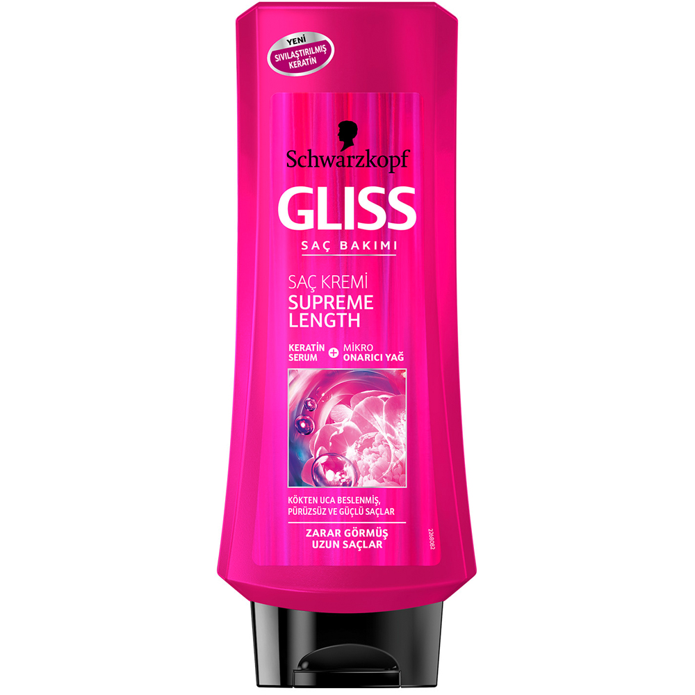 Schwarzkopf Gliss Supreme Length Zarar Görmüş Uzun Saçlar İçin Saç Kremi 400 ml