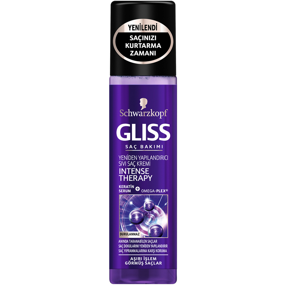 Schwarzkopf Gliss Intense Therapy Aşırı İşlem Görümüş Saçlar Sıvı Saç Kremi 200 ml