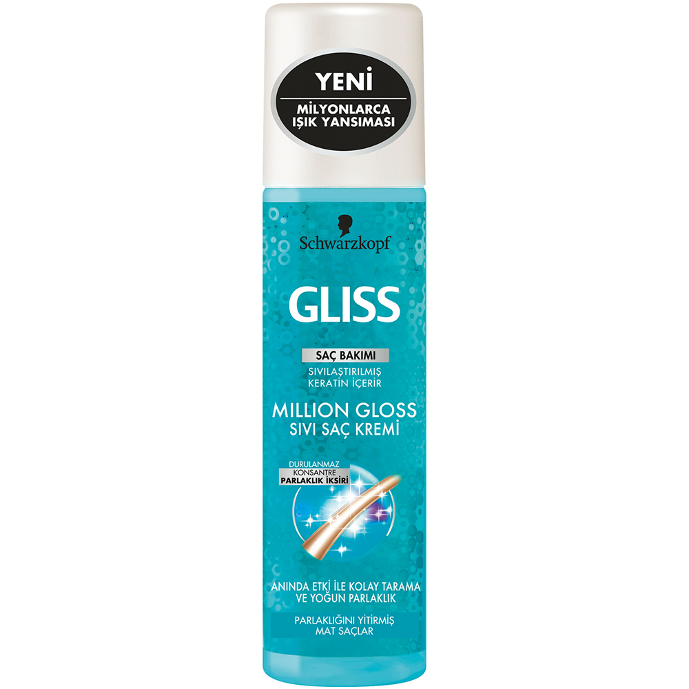 Schwarzkopf Gliss Million Gloss Parlaklığını Yitirmiş Mat Saçlar İçin Sıvı Sa Kremi 200 ml