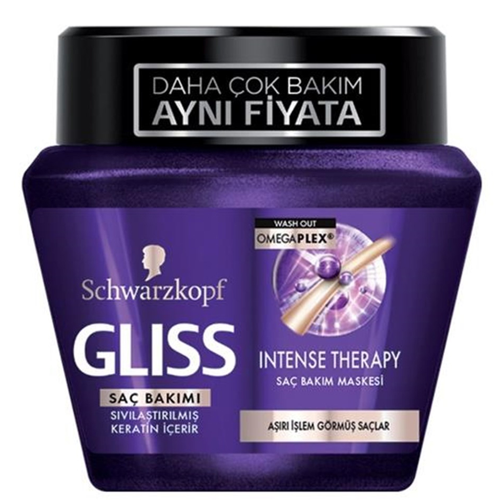 Schwarzkopf Gliss Intense Therapy Aşırı İşlem Görümüş Saçlar İçin Saç Bakım Maskesi 300 ml
