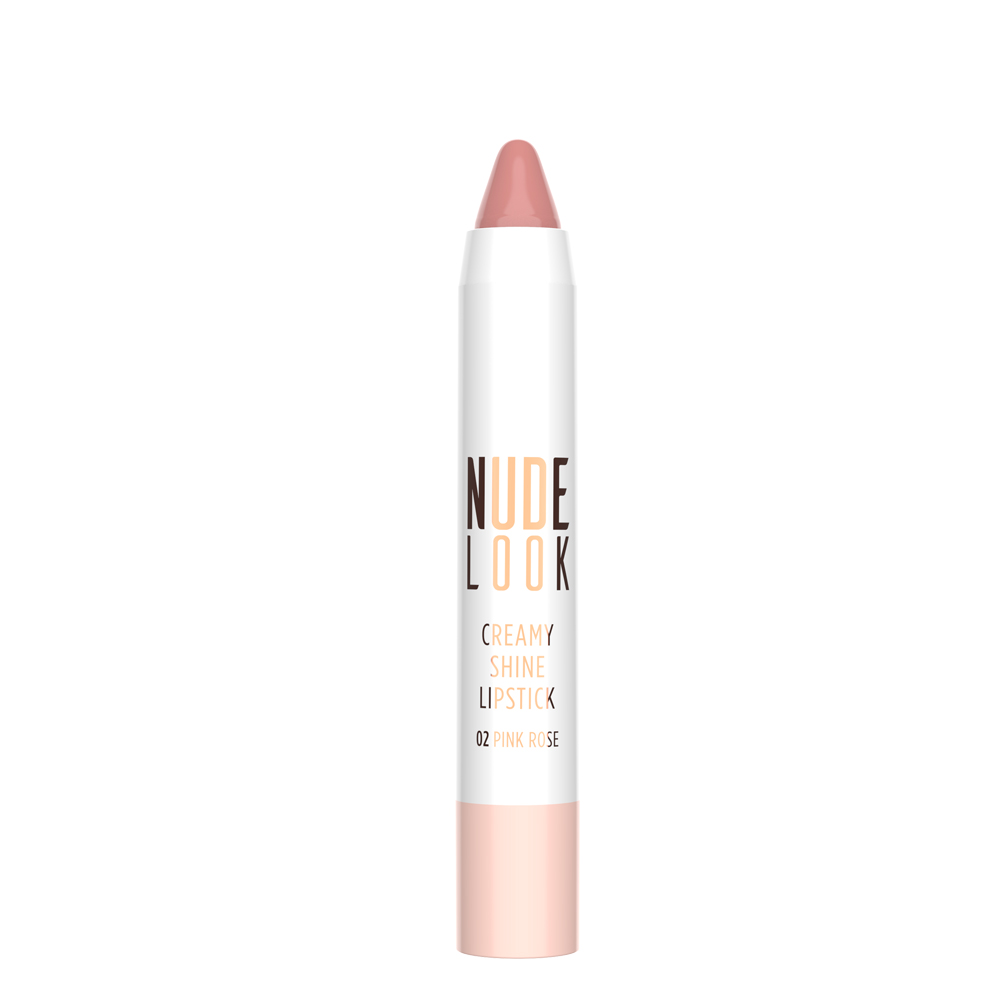 Golden Rose Nude Look Creamy Shine Lipstick Kremsi Parlak Ruj 02 Pink Rose