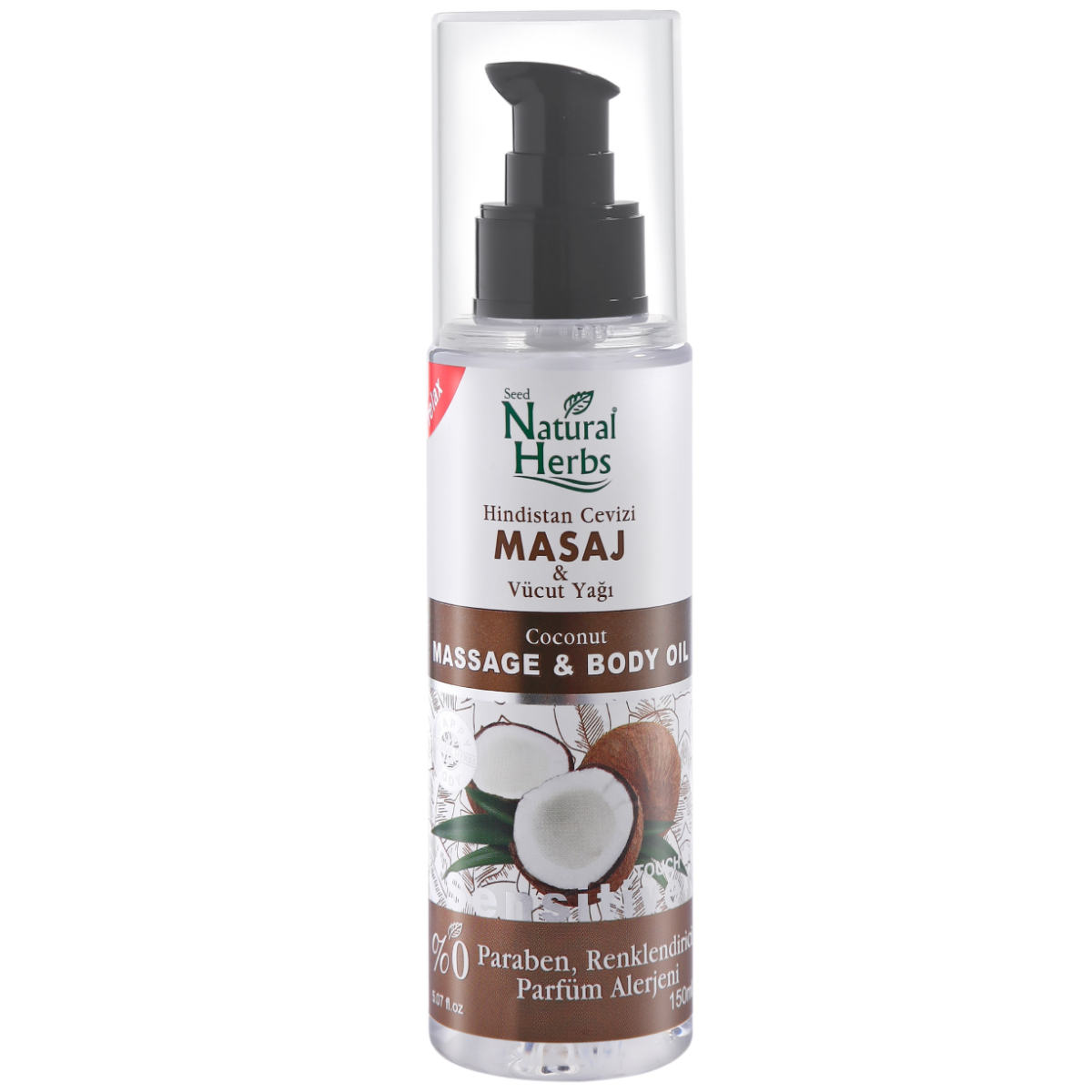 Natural Herbs Hindistan Cevizi Masaj ve Vücut Yağı 150 ml