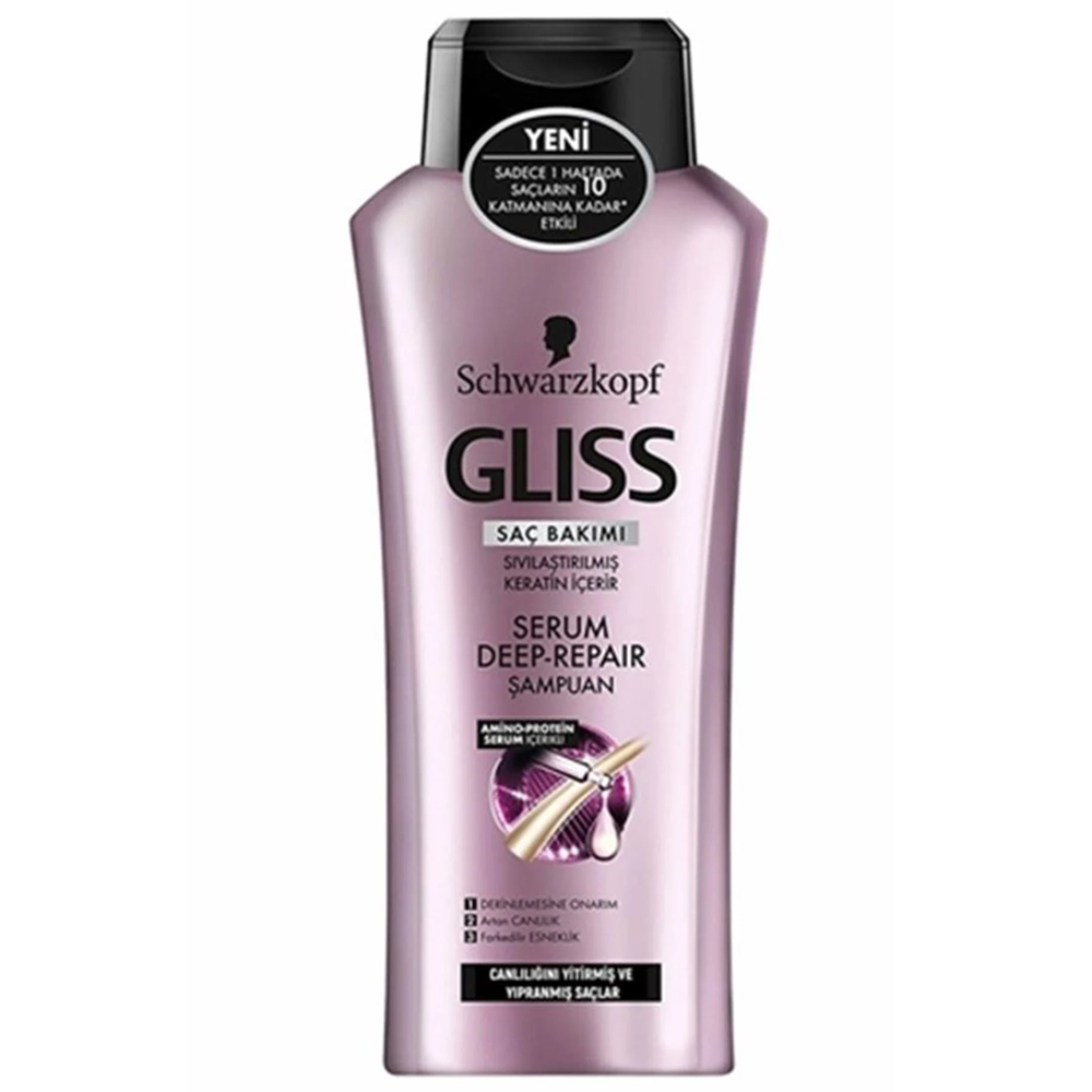Schwarzkopf Gliss Serum Deep-Repair Canlılığını Yitirmiş ve Yıpranmış Saçlar İçin Şampuan 400 ml